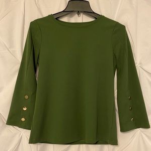Ann Taylor Petite Button Flare Long Sleeve Blouse